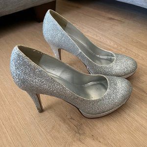 Silver Glitter Pumps